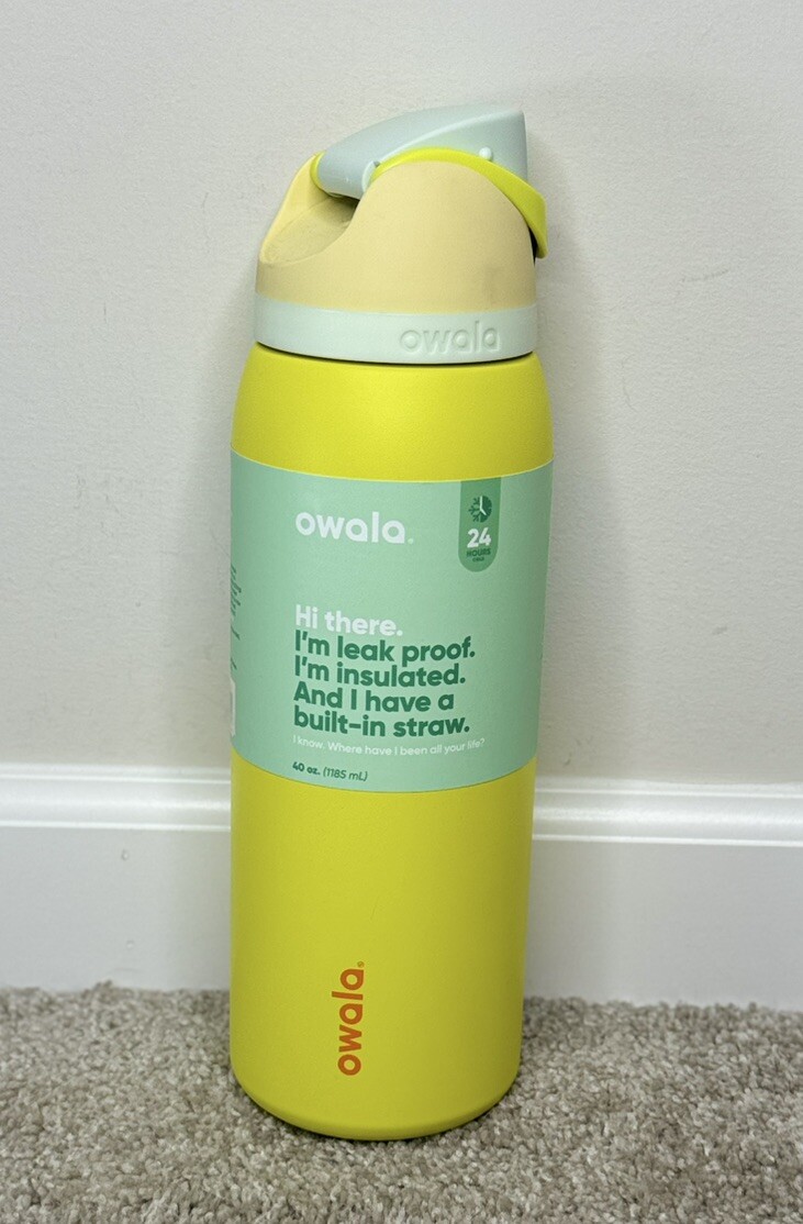 owala オワラ　レモンレモネード　ウォーターボトル Owala FreeSip Stainless Steel 40 oz Yellow Bottle Lemon