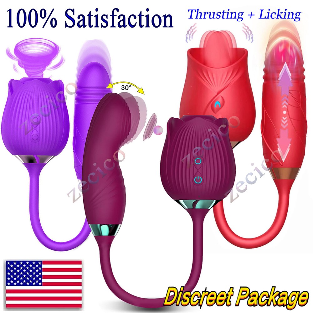 Multispeed Rose Vibrator for Women Personal Licking Massager Gift  