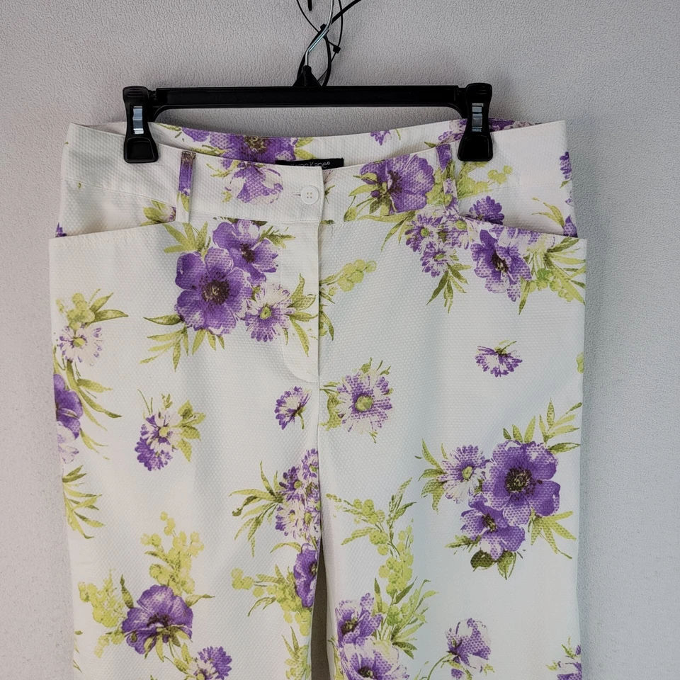 Karen Kane 女式白色花卉平底短裤中腰衬里 8 码 — 第 3/4 张图片