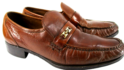 Brown Leather Buckle Loafers by Florsheim VTG Florsheim Imperial Brown Leather Buckle Strap Loafers  main image 3
