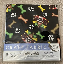 Makings Fat Quarter 18"x 22" CRAFT FABRIC One Piece 100 Cotton - Dog