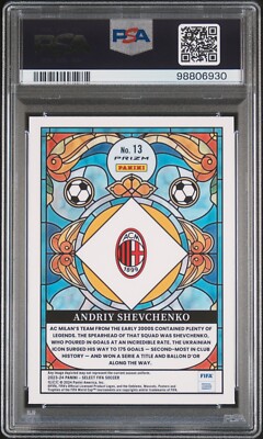 ANDRIY SHEVCHENKO PSA 10 2023-24 PANINI SELECT FIFA STAINED GLASS