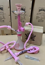 ICED BULLET 2 HOSE HOOKAH .ORIGINAL GangstaHOOKAH(tm)BY INHALE®️PINK