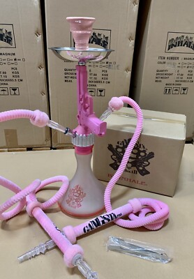 ICED BULLET 2 HOSE HOOKAH .ORIGINAL GangstaHOOKAH(tm)BY INHALE ️PINK