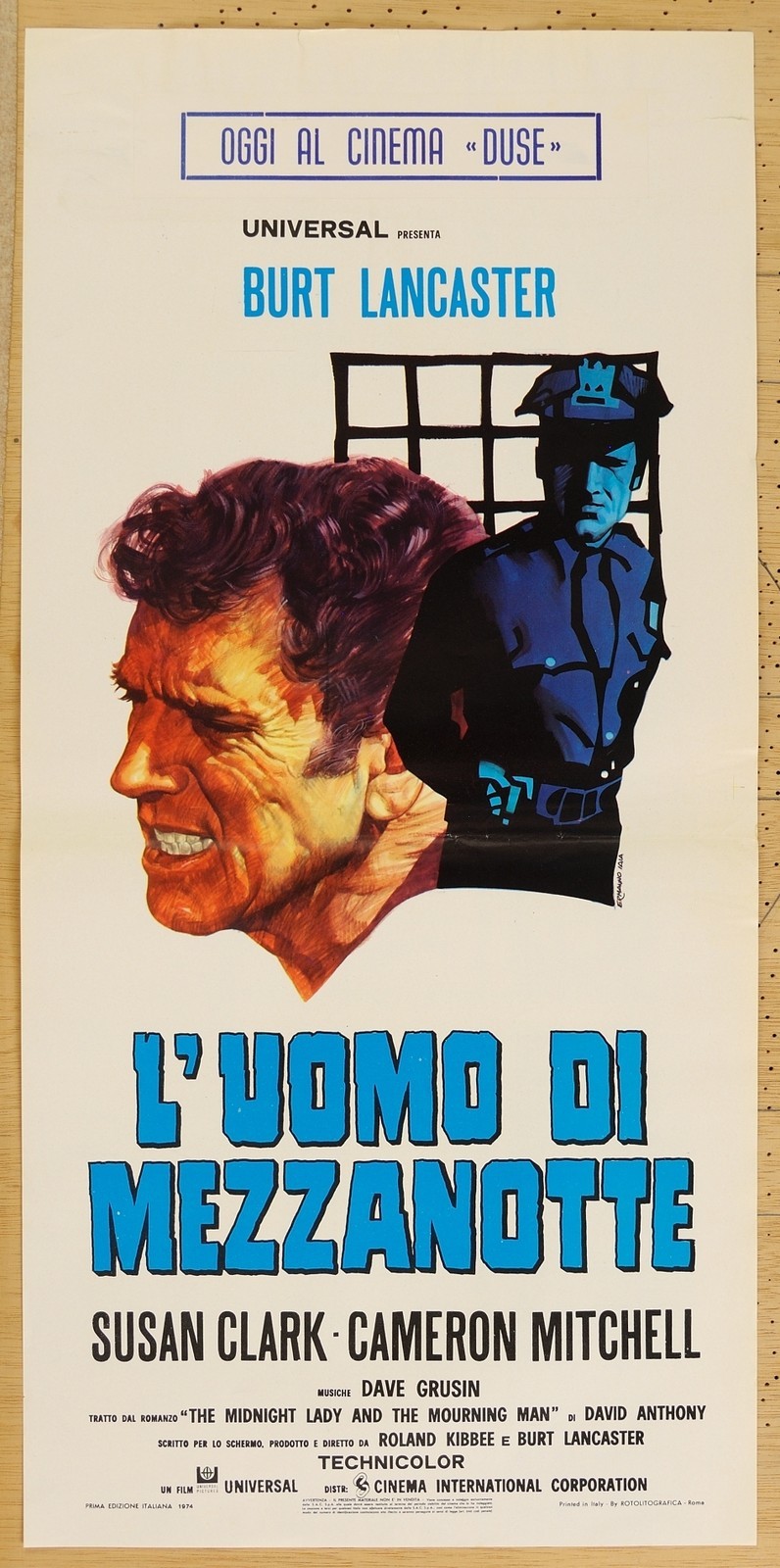 Locandina originale film L'uomo di mezzanotte (1974) - Regia di Roland Kibbee