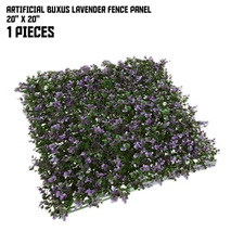 20x20'' Artificial Lavender Buxus Mat Wall Hedge Decor Privacy Fence Panel Grass