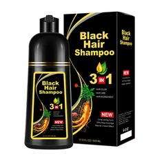 Hair Dye Shampoo Instant 3 in 1 +100% Grey Coverage - Herbal Ingredients 500ml