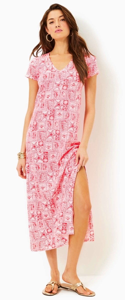 Lilly Pulitzer NWT Etta Maxi Dress Mizner Red Seaside