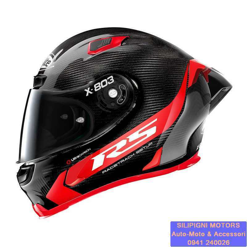 CASCO X-LITE X-803 RS ULTRA CARBON HOT LAP 13 CARBON INTEGRALE + VISIERA GREEN