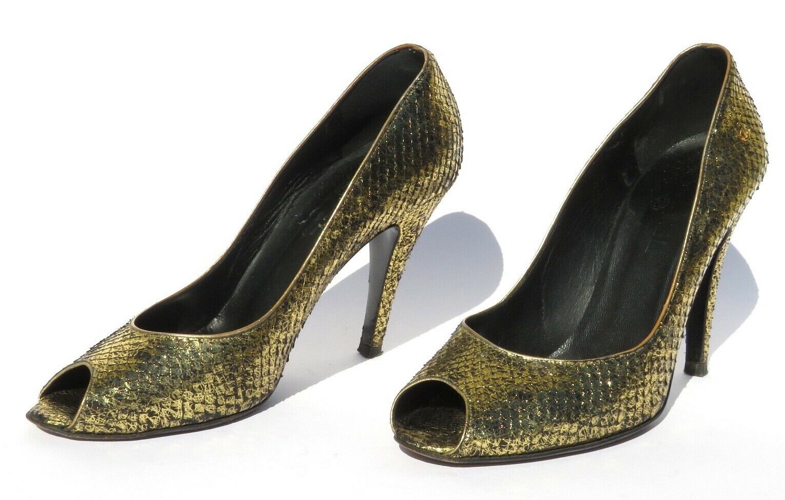 CHANEL Metallic Gold Python Snakeskin Leather CC … - image 5