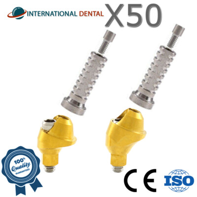 Lot Of 50 Slim Angled Multi Unit 1.6mm System 17° Dental Int Hex 2.0mm Titanium