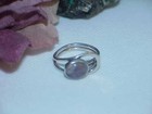 Sterling Amethyst Cabochon Oval Band Ring Brutalist Modernist Space age Vnt Sz 8 — photo 5