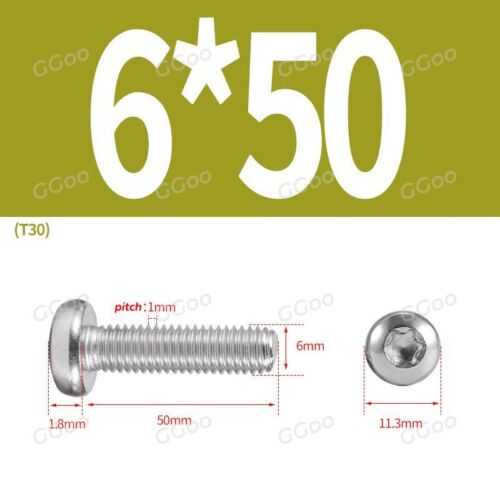 M2 - M8 Torx Pan Head Machine Screws Six Lobe Drive Bolts A2 Stainless Steel - Picture 63 of 73