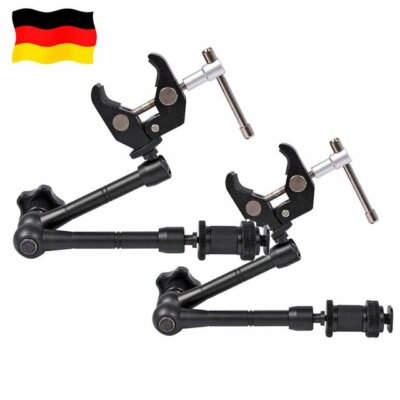 2X Magic Arm 11'' Einstellbare Gelenkarm + Super Klemme für Monitor LED Licht