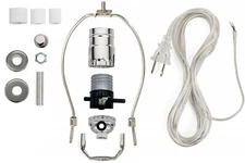 Lamp Kit for Liquor Bottles - Includes All Adapters and Parts - Silver Finish