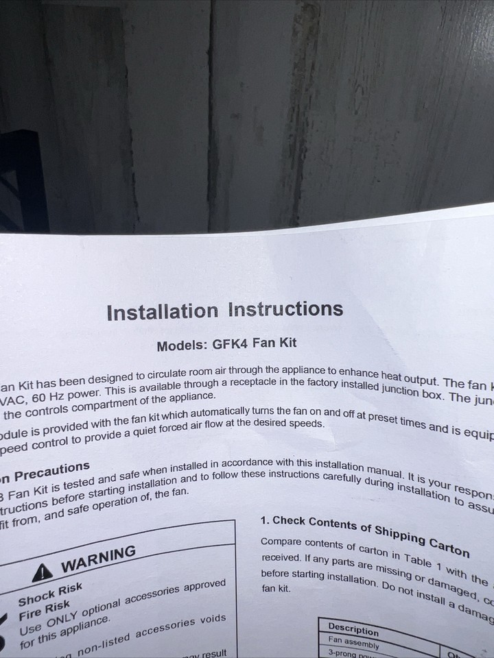 GFK4 GFK4A GFK4B Replacement Fireplace Blower Fan Kit for Heatilator