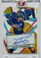 2023 TOPPS PRISTINE JULIO RODRIGUEZ /50 OH SNAP! #OSAJRO GOLD REFRACTOR AUTO