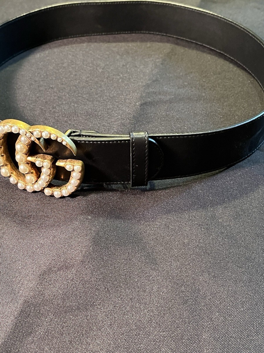 $700 GG MARMONT WIDE BELT WITH PEARLS LEATHER 453260 80cm 32 $700 GG MARMONT WIDE BELT WITH PEARLS LEATHER 453260 80cm 32