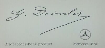 Genuine Mercedes-Benz G. Daimler Signed Clear Windshield Glass Decal Insignia