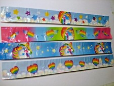 Unicorn Slap Bracelets  Lot Of 12  Carnival Party Toys, Favors, Gifts