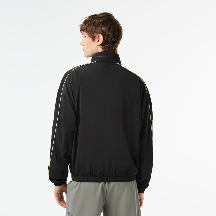 Lacoste BLACK Men's Contrast Details Water-Resistant Zip-up Jacket