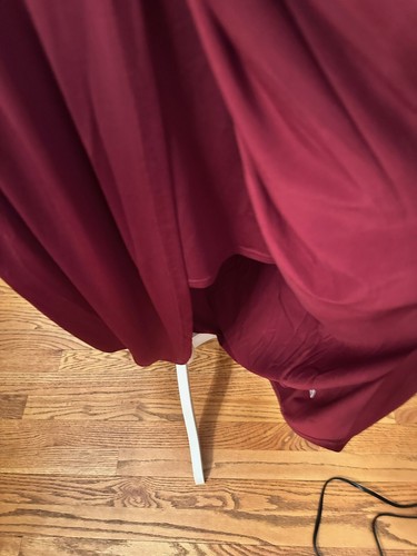 Venus Burgundy Halter Razorback Maxi with Tulip Hem LIned to Knee Large - Picture 5 of 5