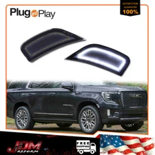 Smoked White LED Side Marker Lights For 21-23 GMC Yukon XL Chevy Tahoe Cadillac