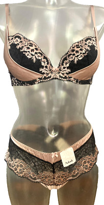 AUBADE Femme Push-Up 3pc SET Bügel BH Gr.70B UK32B +2x Slips S/38 SEIDE OVP 309 