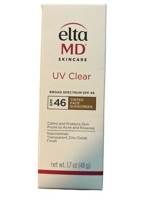 Elta MD UV Clear Broad-Spectrum SPF 46 Tinted 1.7 oz New In Box Exp 11/2027