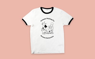 Tiere warten auf das menschliche Aussterben T-Shirt, Veganismus, Veganismus, Klimawandel