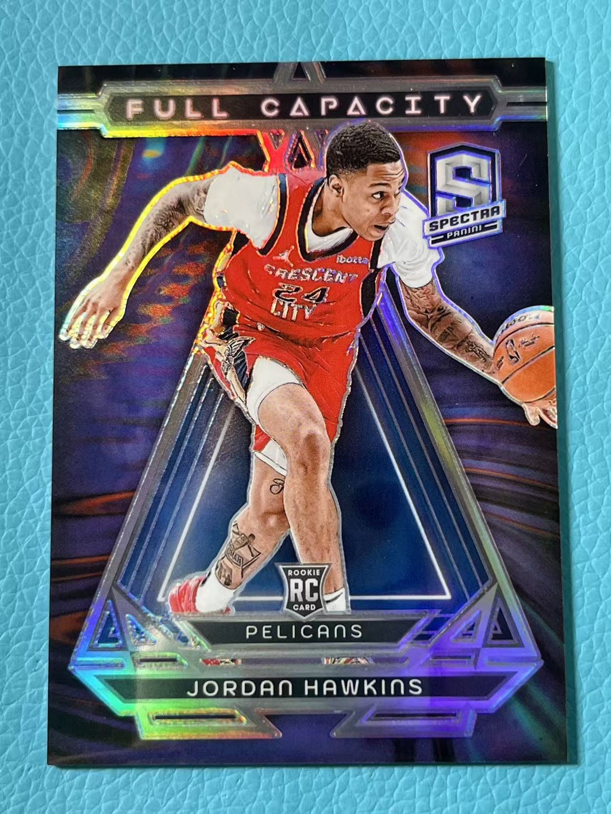 Jordan Hawkins 2023-24 Panini Spectra Silver SSP Full Capacity RC Pelicans #12