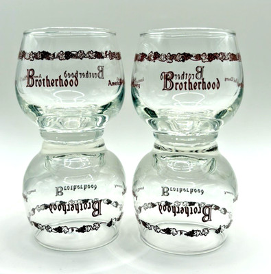 Vintage Roly Poly Set of 4 Lowball Tumbler Brotherhood Winery Grape Vine Design