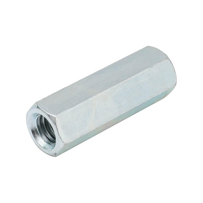 50 Packs 1/4''-20 UNC Threaded Hex Rod Coupling Nuts, Low Carbon Steel with Zinc