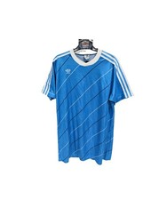 Vintage Adidas Football Template  Shirt 1980s (L)#10 Trikot Blue striped Jersey