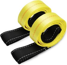2 Pack 6' x 2" Heavy Duty Lifting Straps   10,000 lbs Capacity for Safe Recovery