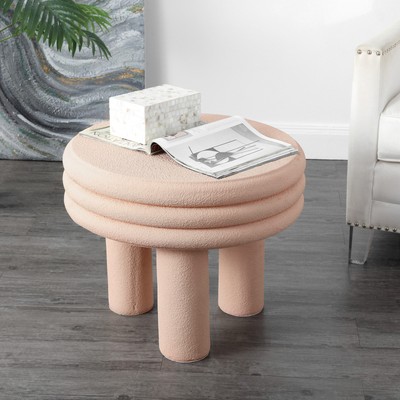 JONATHAN Y Lighting TBL1106 Rashida 22'' Diameter Polyresin Accent - Pink Frosted