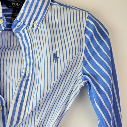 Polo Ralph Lauren Shirt Dress Girls SZ 7 Blue White Striped Button Up Preppy LS - Picture 4 of 8