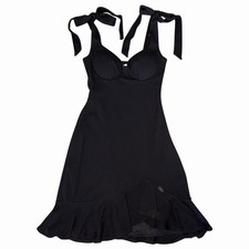NWT Saints & Secrets Black Knee Length Ruffle Sweetheart Dress Womens Sz Medium