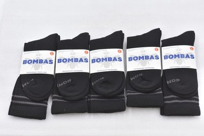 Lot of 5 Bombas Men's Crew Socks Cushioned Honeycomb Black Size Large