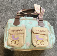 Pink Lining Floral Canvas Changing Bag, Insulated Pocket & Strap mama et Bebe 