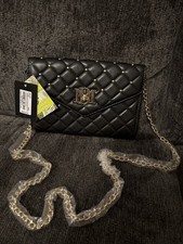 Badgley Mischka Vegan Leather Crossbody With Diamond Quilting And Round Studs.