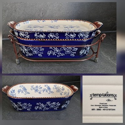 Temp-tations * Floral Lace Blau * 4-tlg. Komplett-Set * mittlere Größe neuwertig