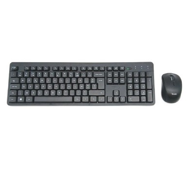 Trust Ymo II Tastatur und Maus Set Computer Zubehör Schnurlos Leise AZERTY Franz