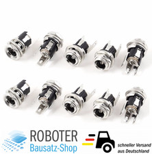 10x 5.5x2.1mm Einbaubuchse DC Power Supply Socket Panel Mount Connector Arduino