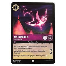 Disney Lorcana Trading Card Archimedes Electrified Owl 47/204 NM