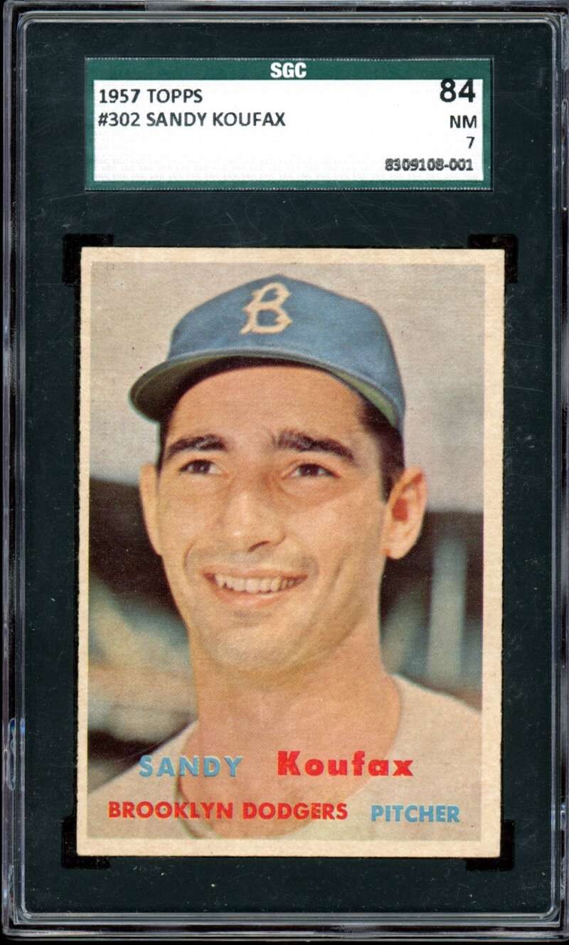 Sandy Koufax Card 1957 Topps #302 SGC 7