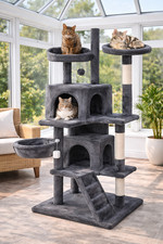 55  Sturdy Cat Tree Tower Condo Large Activity Center Playing House for Cats