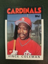 6 Mint 80s MLB  ROOKIES . Vince Coleman