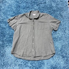 Gap Linen Camp Shirt Men Size XXL Solid Light Khaki Button Linen Blend Casual