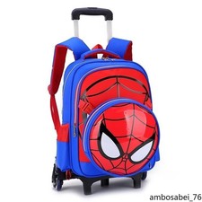 Spiderman Boys Kids Backpack Luggage Gift Trolley Bag Rolling Suitcase surprised